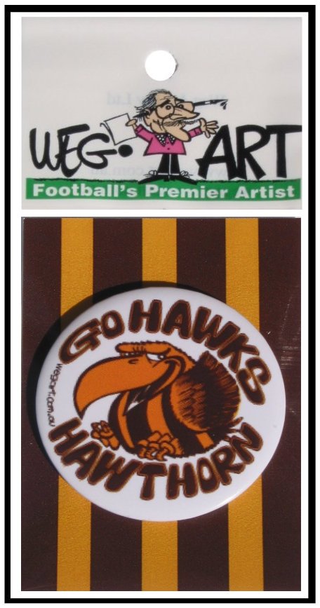 Hawks 55mm Button Badge FREE POSTAGE